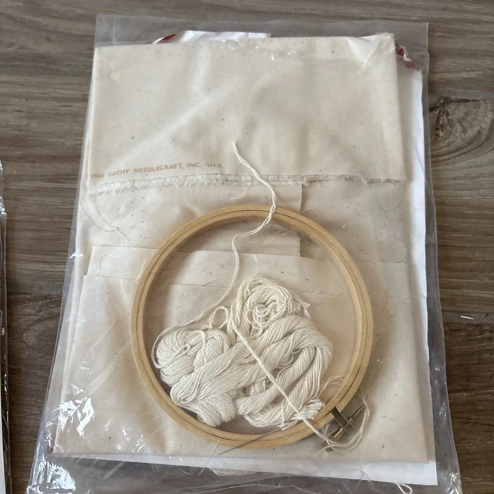 Vintage (80's) Candlewicking Embroidery Kits - 2 Kits (new), Book & Thread